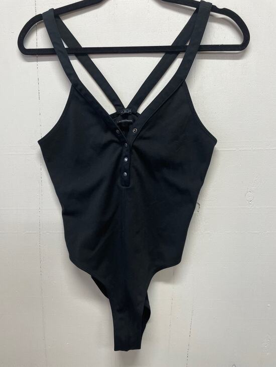 Out From Under Tops - Out From Under Women's Bodysuit Black Size Medium Snaps in Front Urban Outfitter